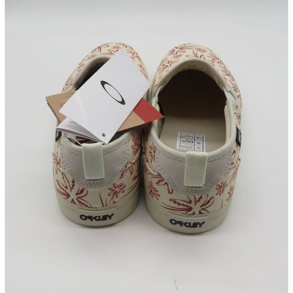 Oakley Slip-On Shoes Red Palm Tree Print Canvas Upper Casual Style Size 11 NEW main image 4